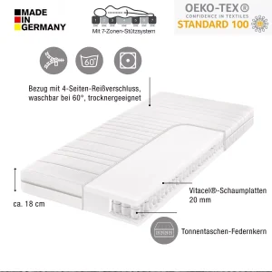 Trendstore Fiann Med 2 7-Zonen-Tonnentaschenfederkern-Matratze